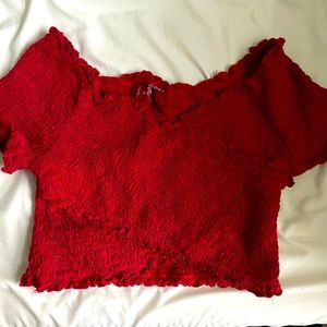 red crop top